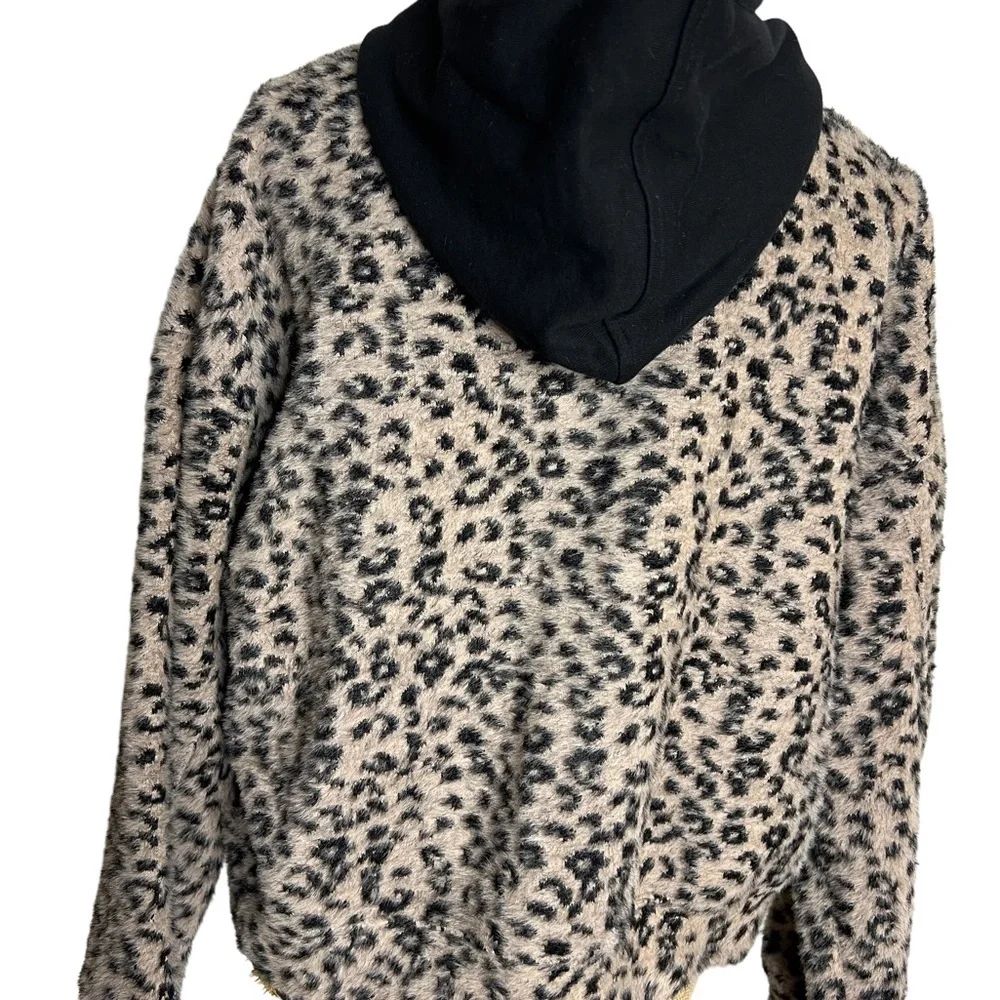 FATE‎ leopard print hooded zippered jacket